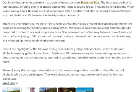 Review img # 4 of the yacht Bavarian Bliss