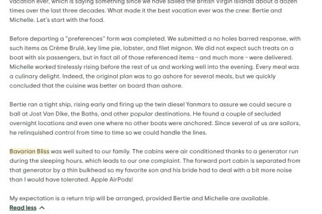 Review img # 5 of the yacht Bavarian Bliss