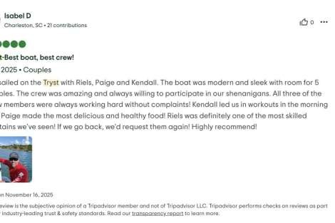 Review img # 10 of the yacht Tryst