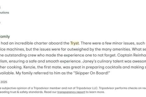 Review img # 16 of the yacht Tryst