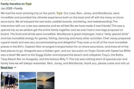 Review img # 17 of the yacht Tryst